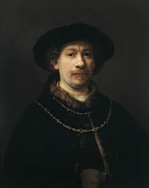 Autoportrait avec béret et deux chaînes en or – Rembrandt van Rijn Rembrandt van Rijn