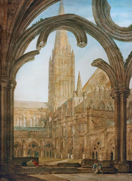 Vue sud de la cathédrale de Salisbury depuis les cloîtres – William Turner William Turner