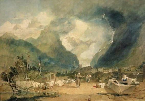 Saint Hugues dénonçant la vengeance du berger de Cormayer dans le Val d’Aoust – William Turner William Turner