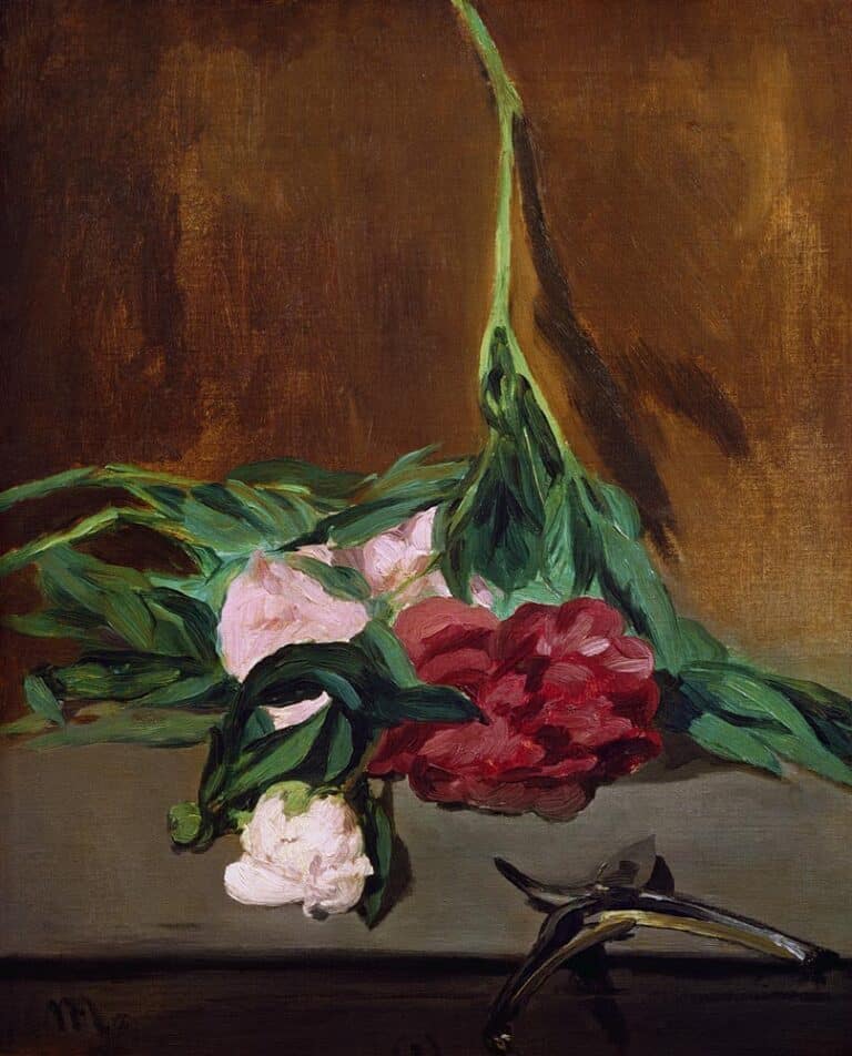 Tige de pivoines et sécateurs – Edouard Manet Édouard Manet