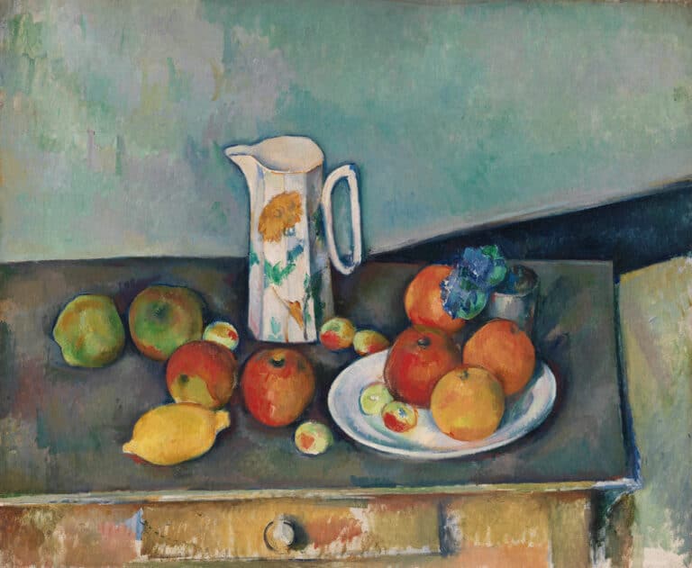 Nature morte avec un pot à lait et un fruit – Paul Cézanne Paul Cézanne