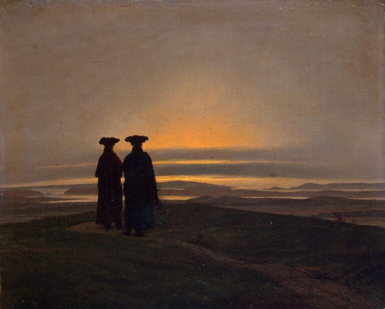 Paysage du soir avec deux hommes – Caspar David Friedrich Caspar David Friedrich