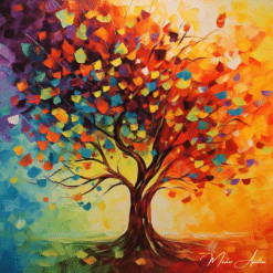 Tableau arbre abstrait couleur Tableaux Contemporains