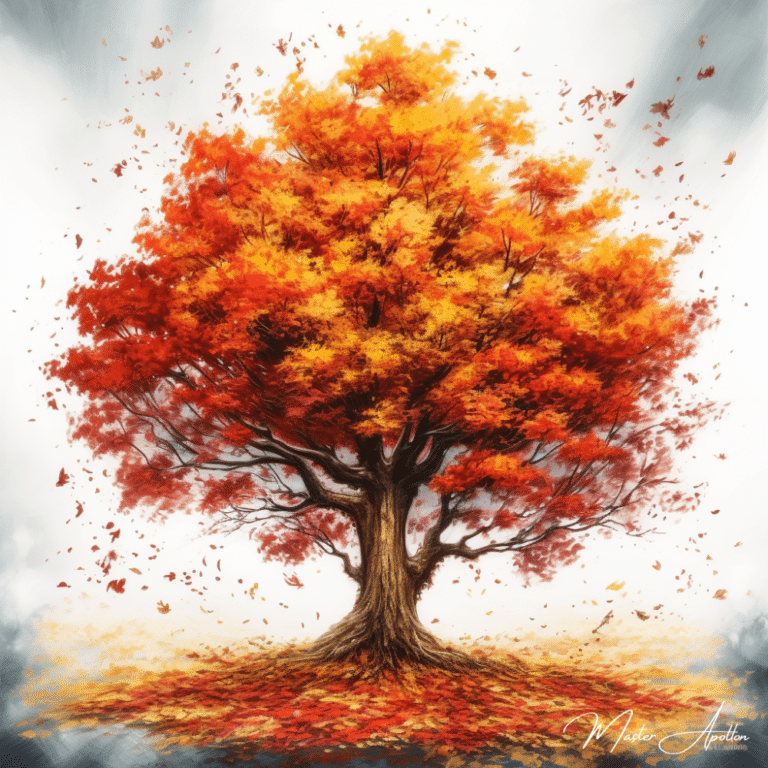 Tableau arbre automne fond blanc Tableaux Contemporains