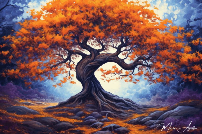 Tableau arbre automne zen Tableaux Contemporains