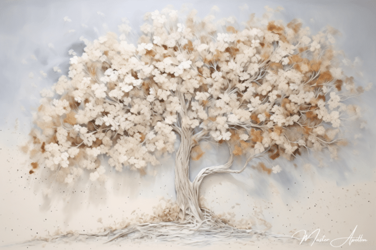 Tableau arbre blanc feuille blanche Tableaux Contemporains