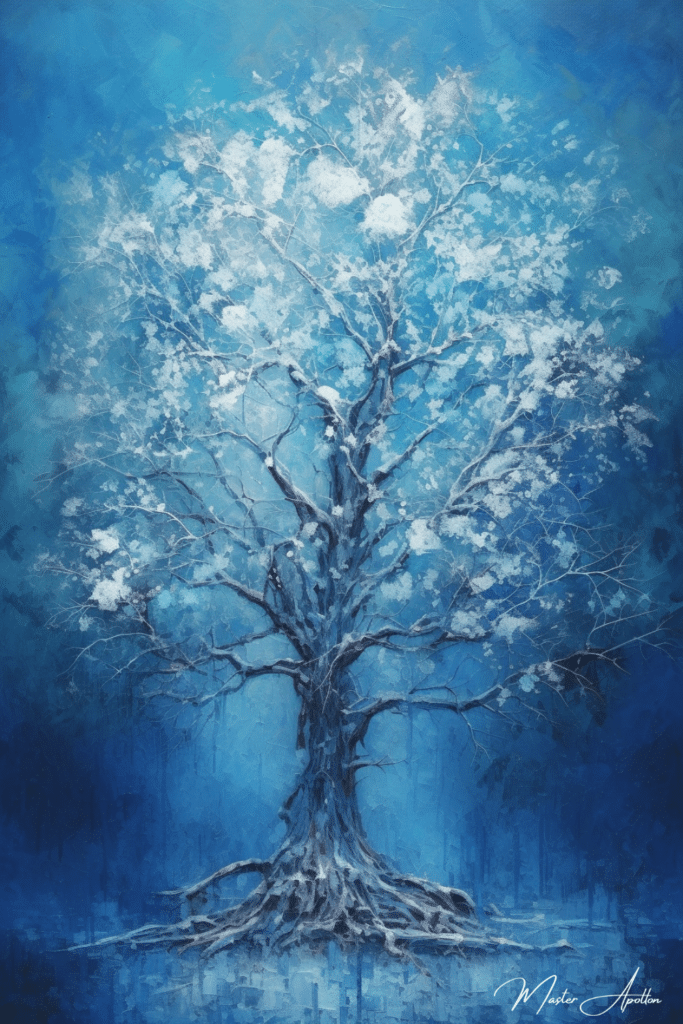 Tableau arbre bleu art Tableaux Contemporains