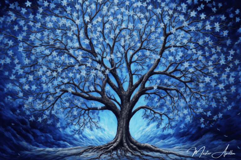 Tableau arbre bleu reve Tableaux Contemporains