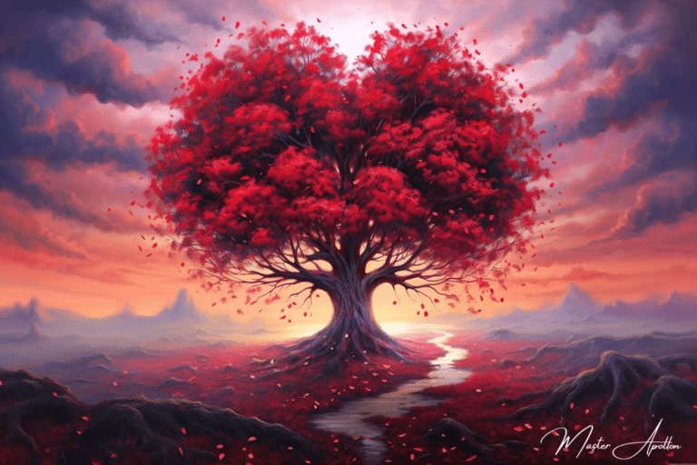 Tableau arbre coeur love Tableaux Contemporains