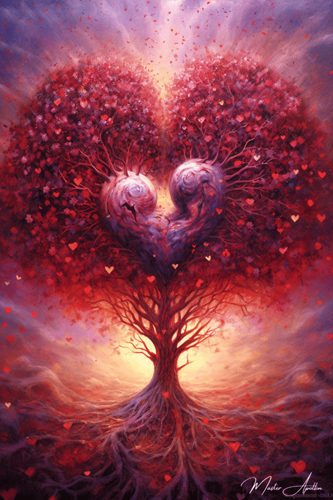 Tableau arbre coeur nouvelle amour Tableaux Contemporains