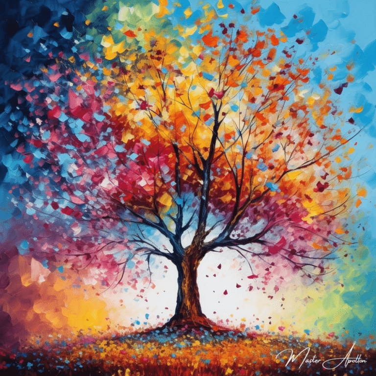 Tableau arbre coloré dream Tableaux Contemporains