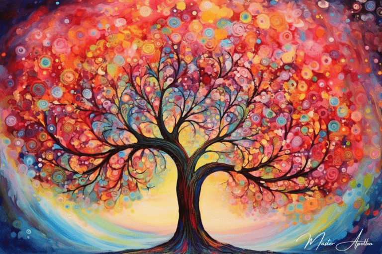 Tableau arbre coloré transcendental Tableaux Contemporains