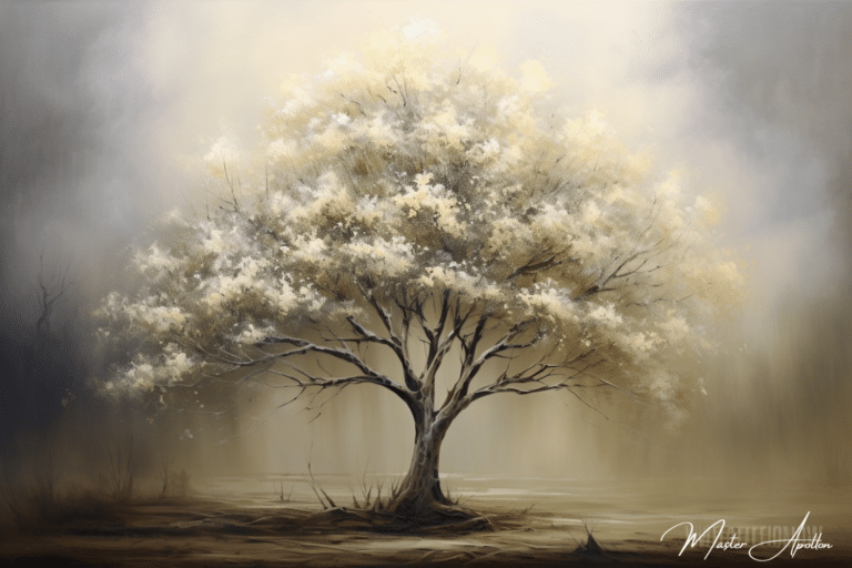 Tableau arbre contemporain blanc Tableaux Contemporains