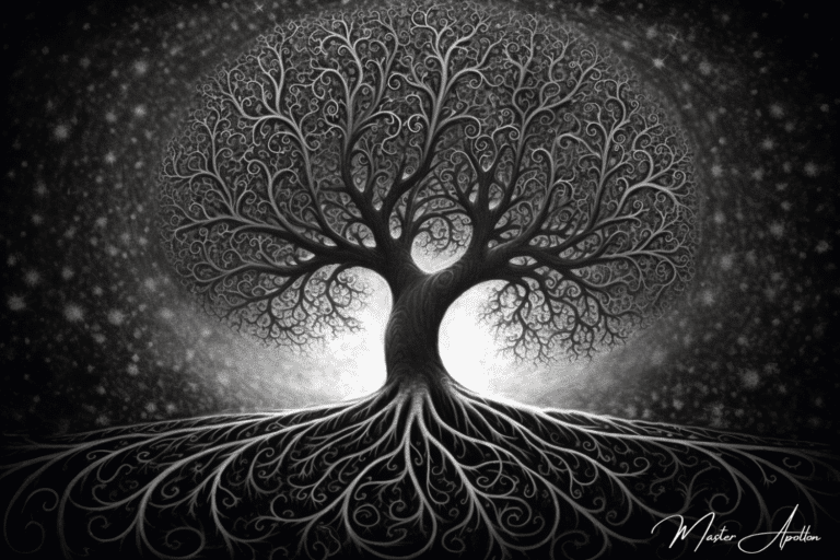 Tableau arbre de vie noir et blanc eternity Tableaux Contemporains