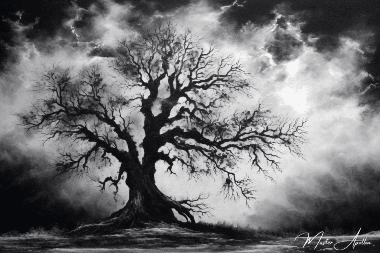 Tableau arbre noir et blanc primaire Tableaux Contemporains