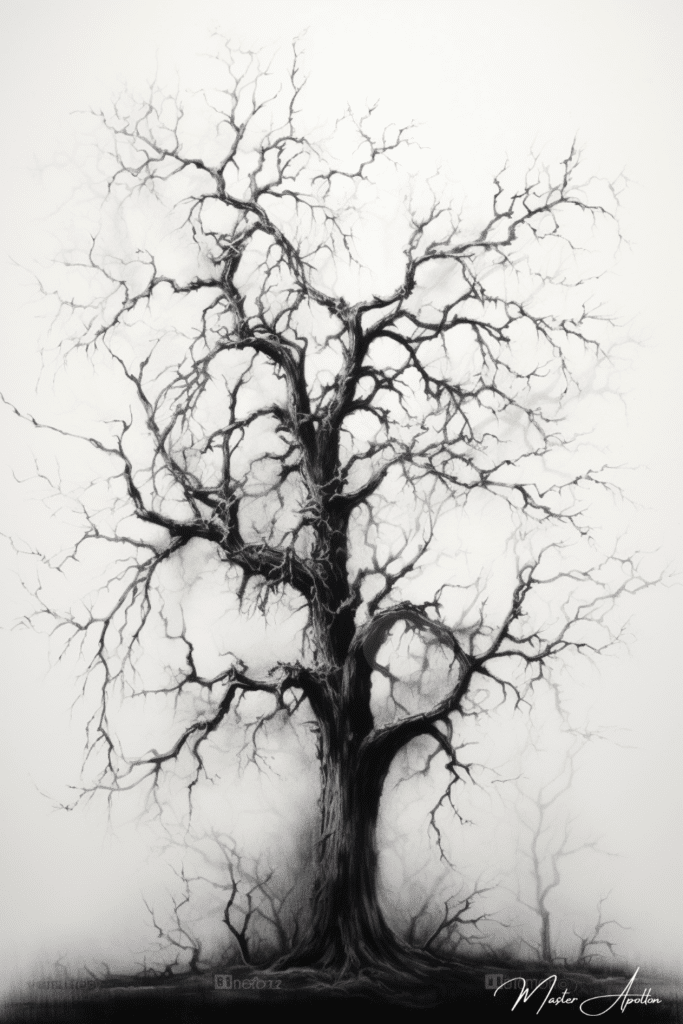 Tableau arbre noir et blanc solitude Tableaux Contemporains