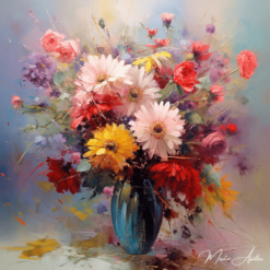 Tableau bouquet de fleurs contemporain peinture Tableaux Contemporains