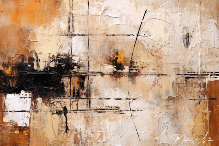 Tableau contemporain abstrait beige midway Tableaux Contemporains