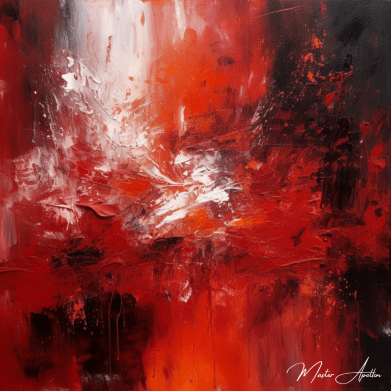 Tableau contemporain abstrait rouge Deep Tableaux Contemporains