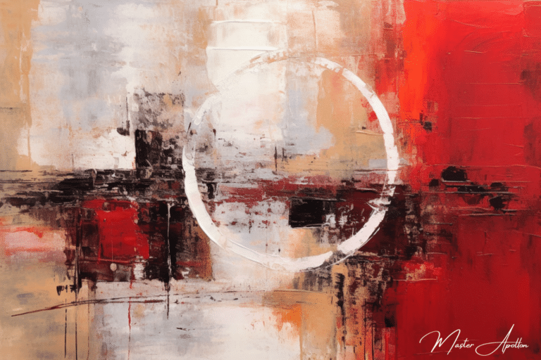 Tableau contemporain abstrait rouge eclipse Tableaux Contemporains