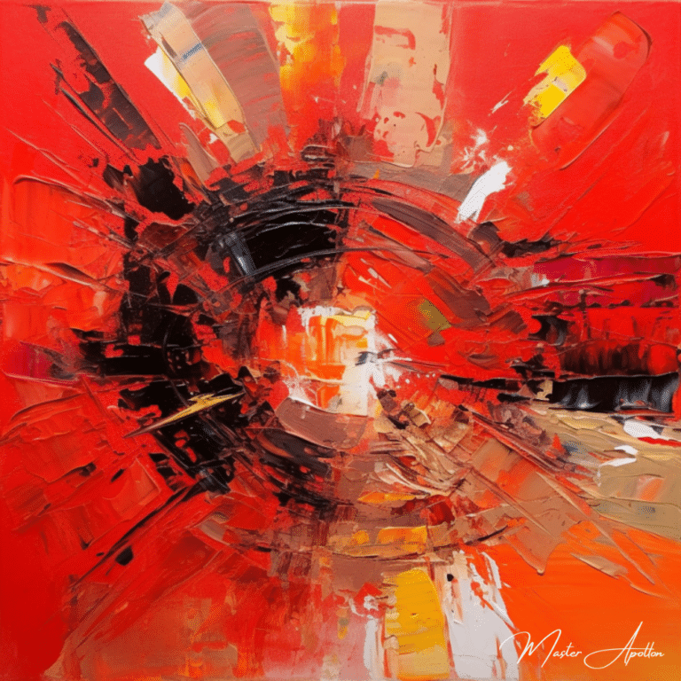 Tableau contemporain abstrait rouge espace Tableaux Contemporains