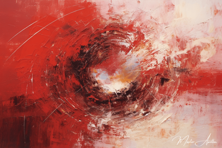 Tableau contemporain abstrait rouge meteore Tableaux Contemporains