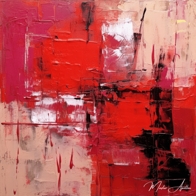 Tableau contemporain abstrait rouge work Tableaux Contemporains