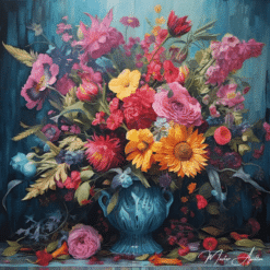 Tableau contemporain avec fleurs Douceur Tableaux Contemporains