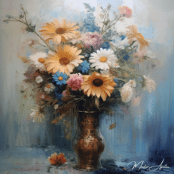 Tableau contemporain avec fleurs antique Tableaux Contemporains