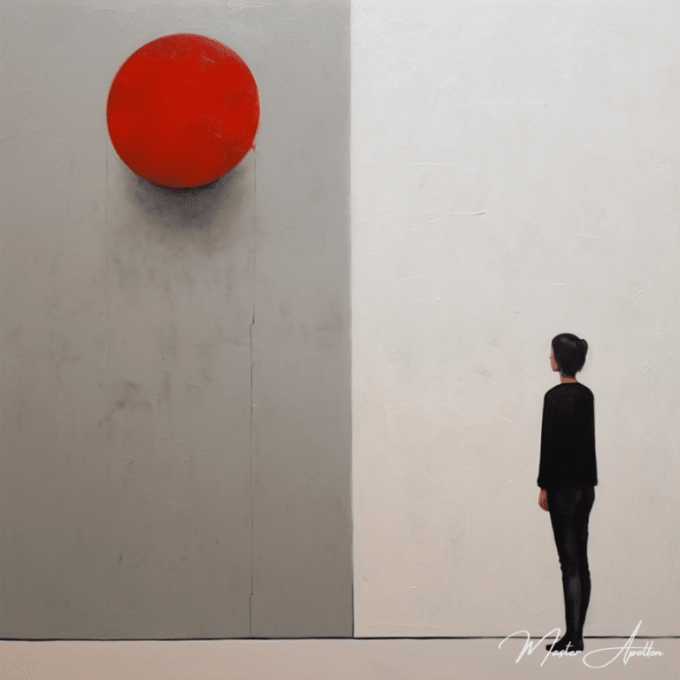 Tableau minimaliste shpere rouge Tableaux Contemporains