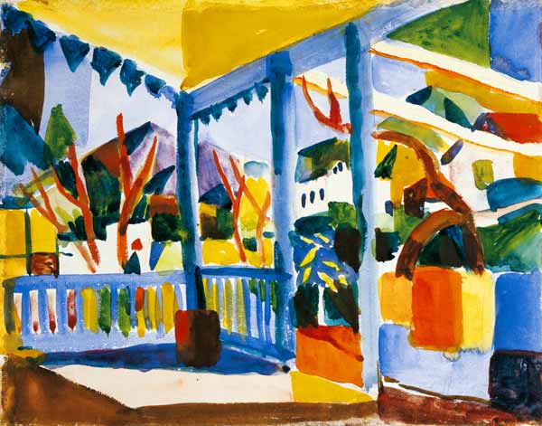 Terrasse de la maison de campagne à ST – August Macke August Macke