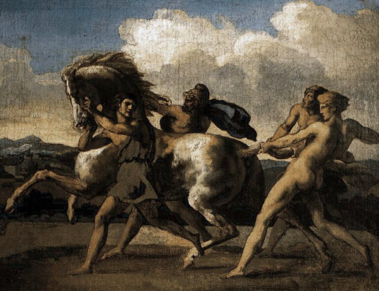 Un cheval arrêté par quatre jeunes gens – Théodore Géricault Théodore Géricault