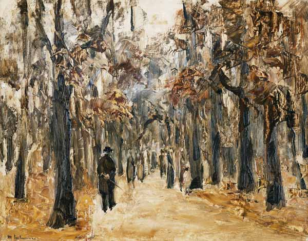 Zoo en automne avec des promeneurs – Max Liebermann Max Liebermann