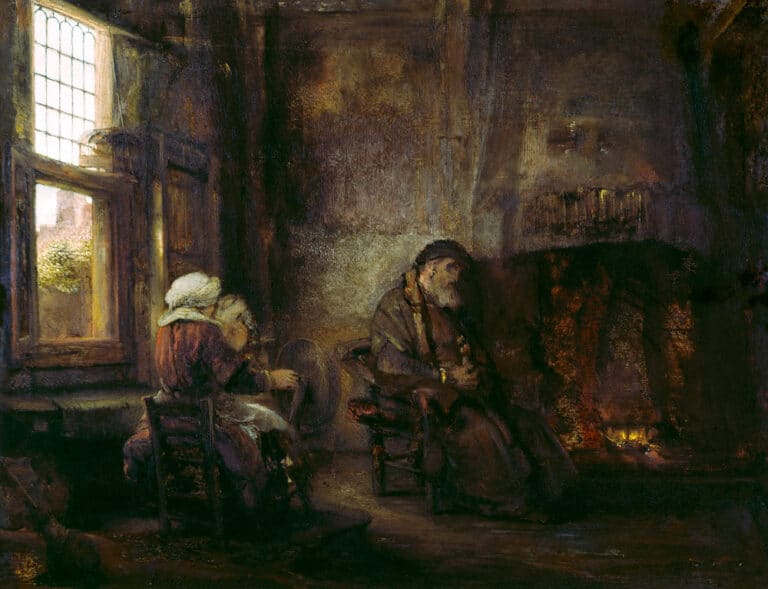 Tobit et Anna attendent le retour de leur fils – Rembrandt van Rijn Rembrandt van Rijn