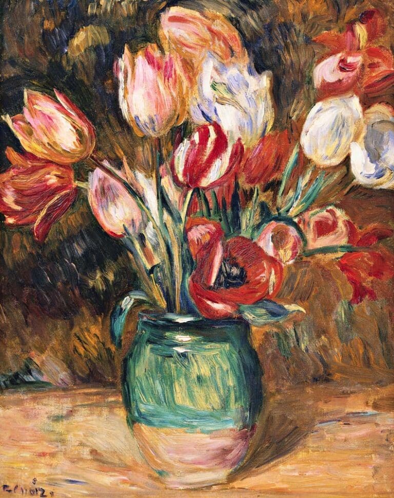 Tulipes dans un vase – Pierre-Auguste Renoir Pierre-Auguste Renoir