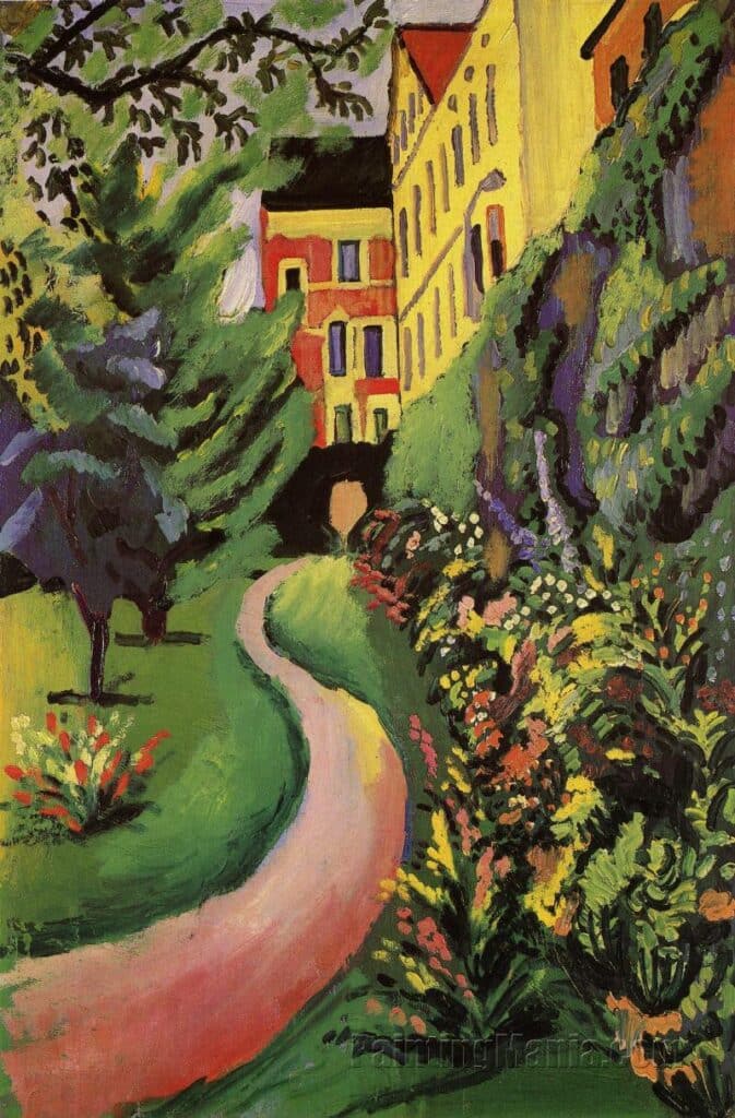 Notre jardin avec des bordures fleuries – August Macke August Macke