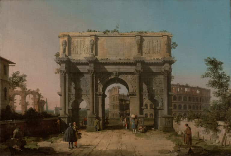 Vue de l’Arc de Constantin avec le Colisée – Giovanni Antonio Canal Giovanni Antonio Canal