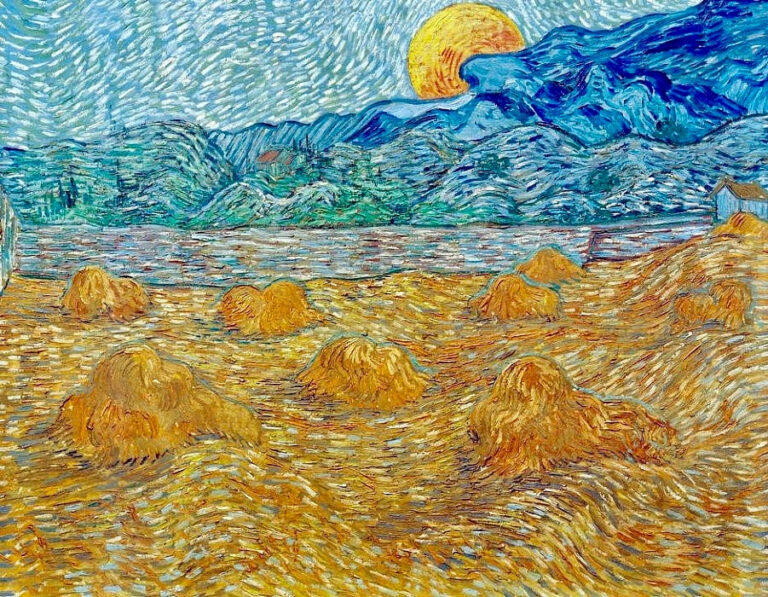 Paysage du soir au lever de la lune – Van Gogh Vincent Van Gogh