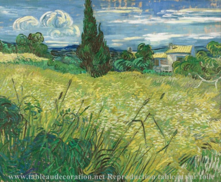 Le Champ de blé vert avec cyprès – Van Gogh Tableaux Populaires