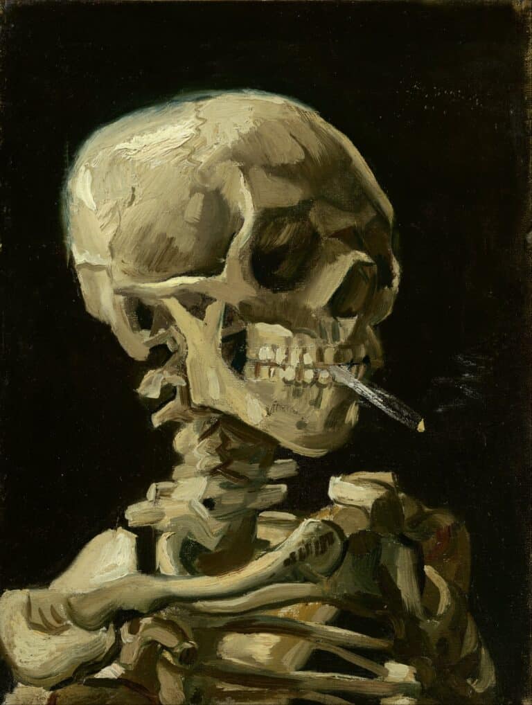 Le Crâne d’un squelette avec une cigarette allumée – Van Gogh Vincent Van Gogh