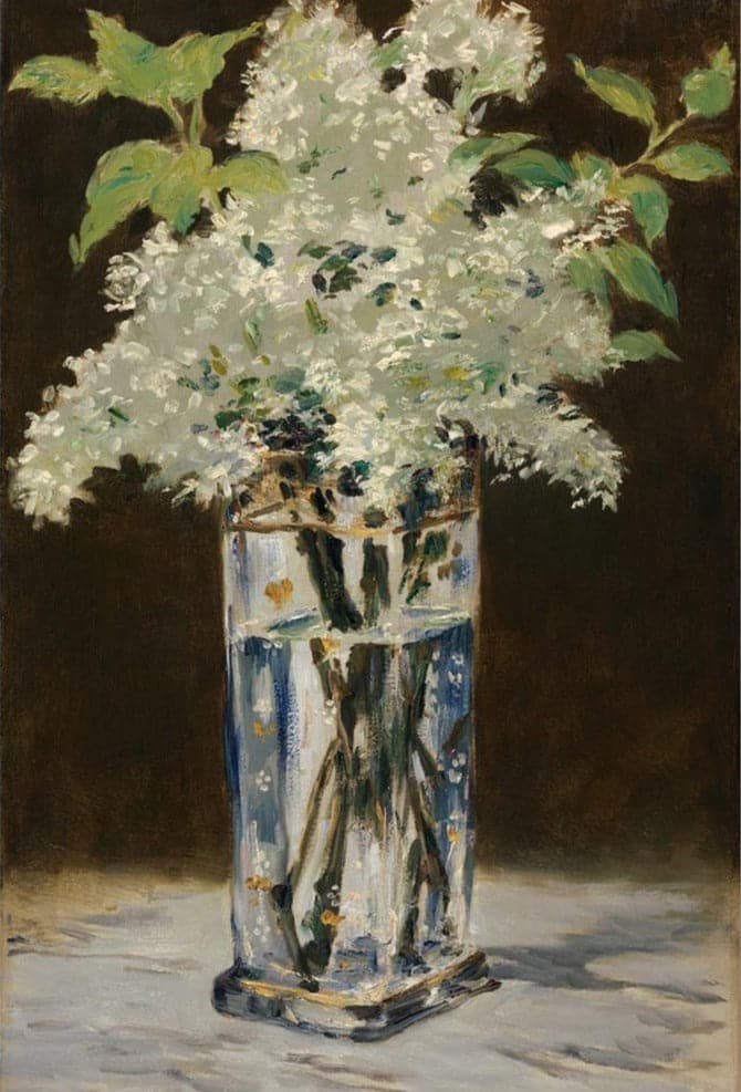 Lilas blanc dans un vase en cristal – Edouard Manet Édouard Manet