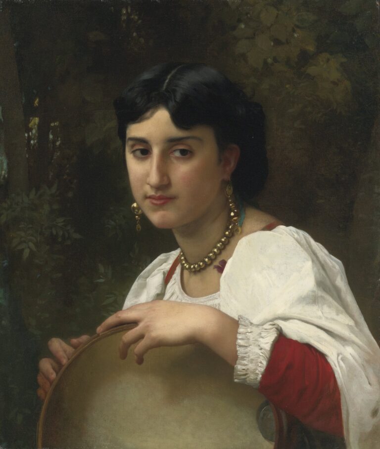 Femme italienne avec tambourin – William Bouguereau William Bouguereau