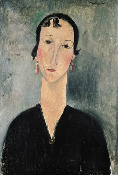 Femme avec des boucles d’oreilles – Amedeo Modigliani Amedeo Modigliani