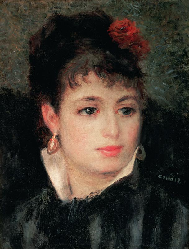 Femme avec une rose dans les cheveux – Pierre-Auguste Renoir Pierre-Auguste Renoir