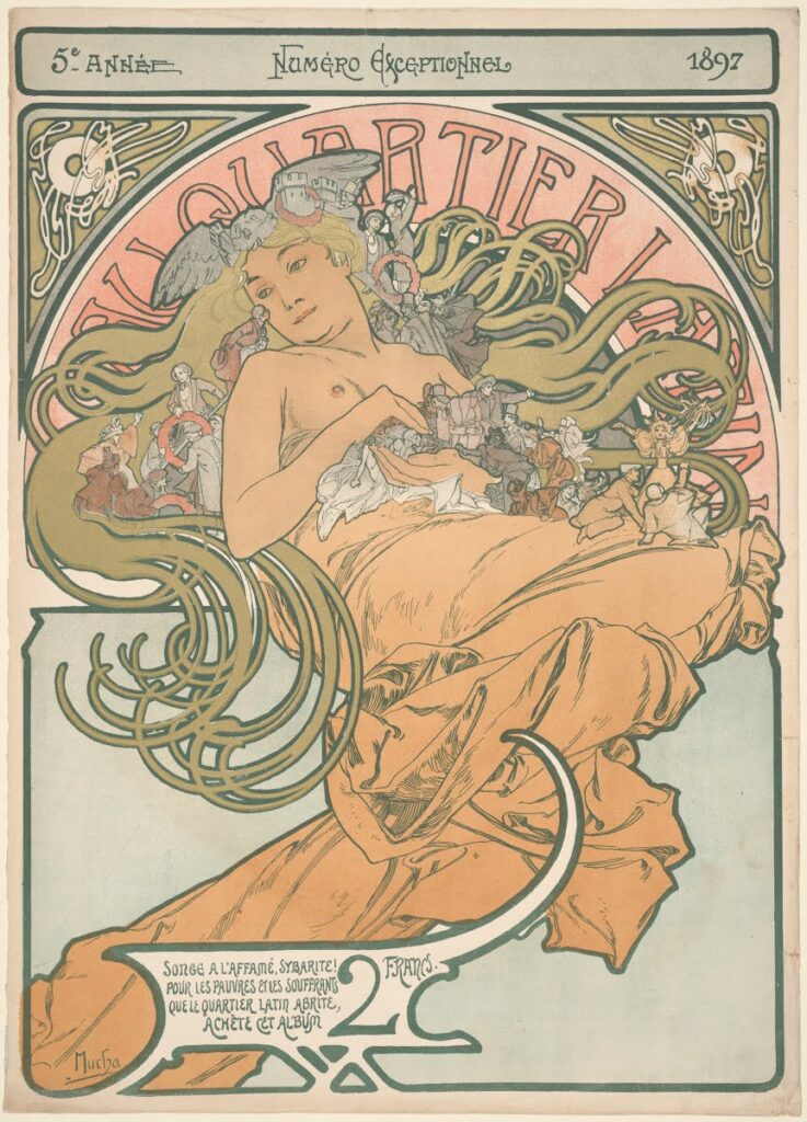 Au quartier latin – Mucha Alphonse Mucha