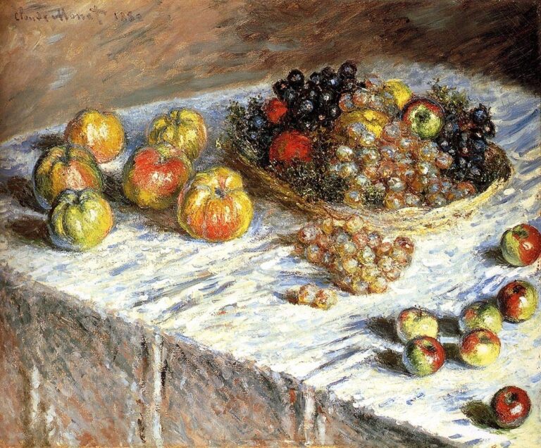 Nature morte avec raisins et pommes – Pierre-Auguste Renoir Pierre-Auguste Renoir