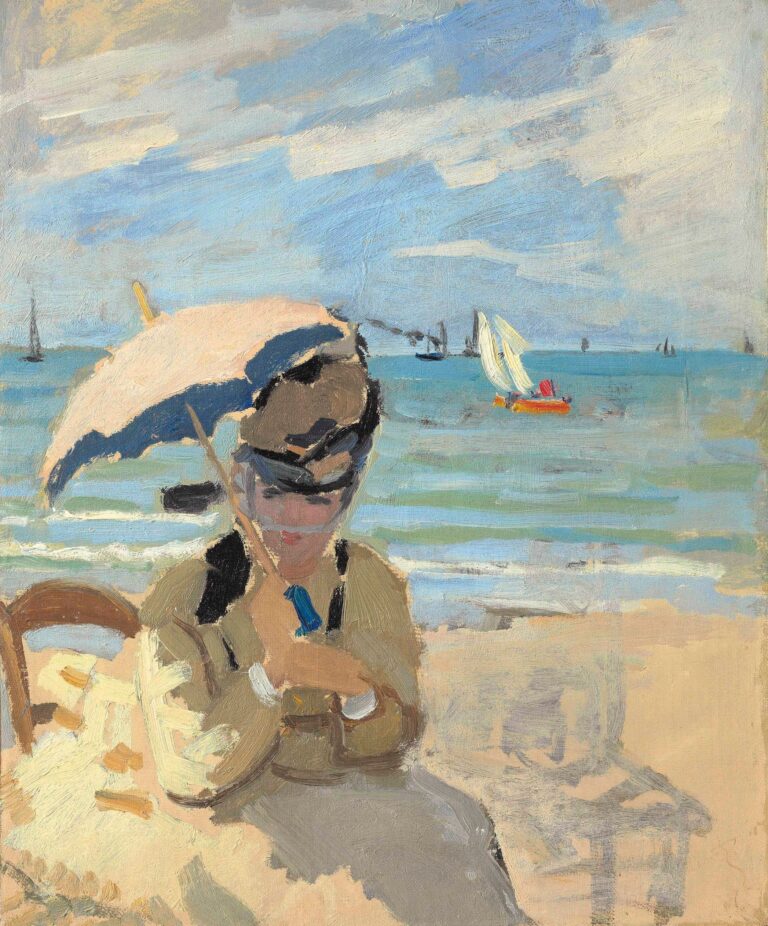 Camille assise sur la plage à Trouville – Claude Monet Claude Monet