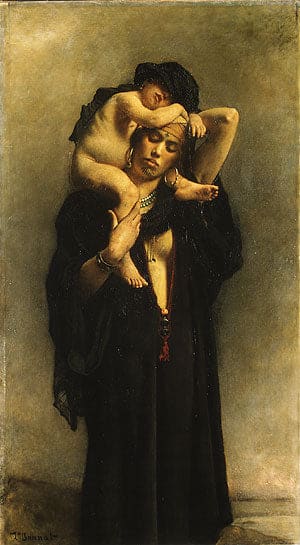 Une paysanne égyptienne et son enfant – Léon Bonnat Léon Bonnat