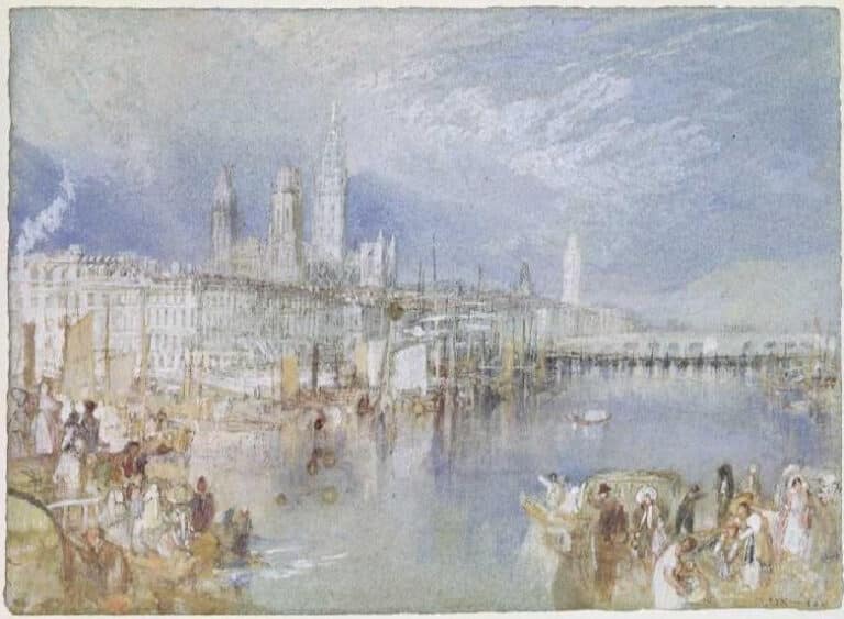 Vue sur Rouen dans le sens du fleuve – William Turner William Turner