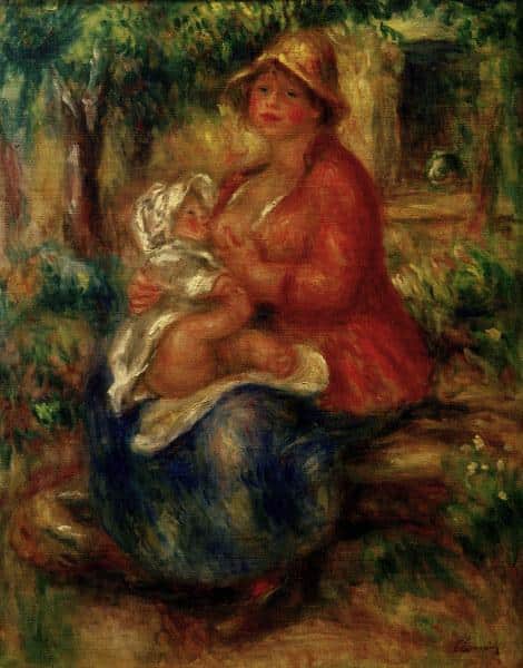 Aline Charigot, stillend – Pierre-Auguste Renoir Pierre-Auguste Renoir